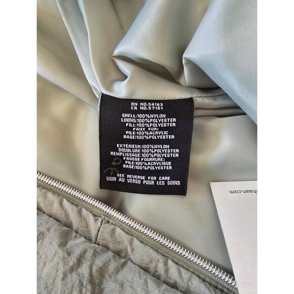 Cole Haan Signature Puffer Jacket XS Faux Fur Collar Green NWT Winter Coat - Picture 10 of 11